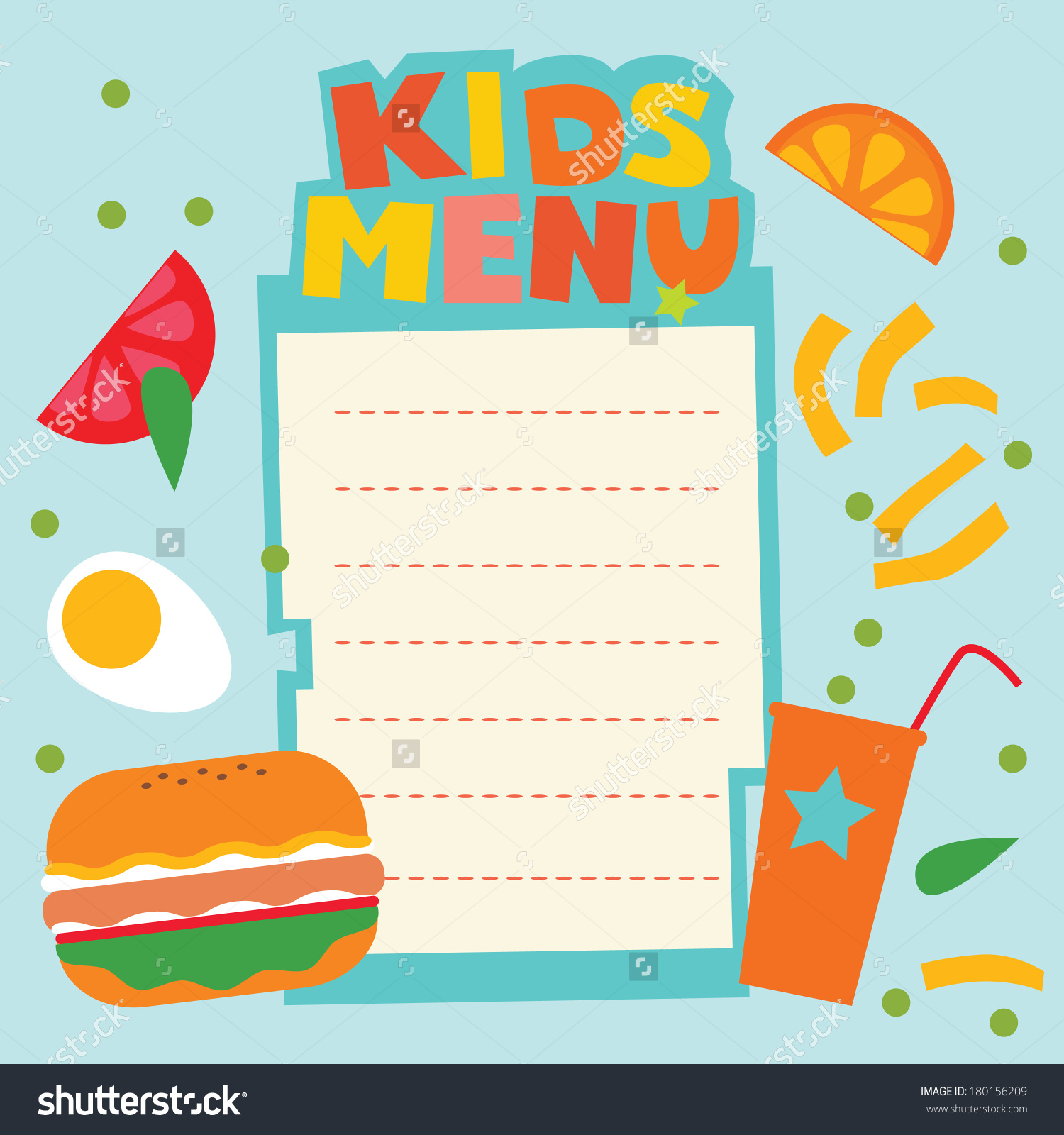 Kids Menu Template Kids Menu Template
